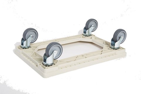 Přepravní vozík pod přepravky 600x400mm béžový - kolečka 100mm - nosnost 300kg